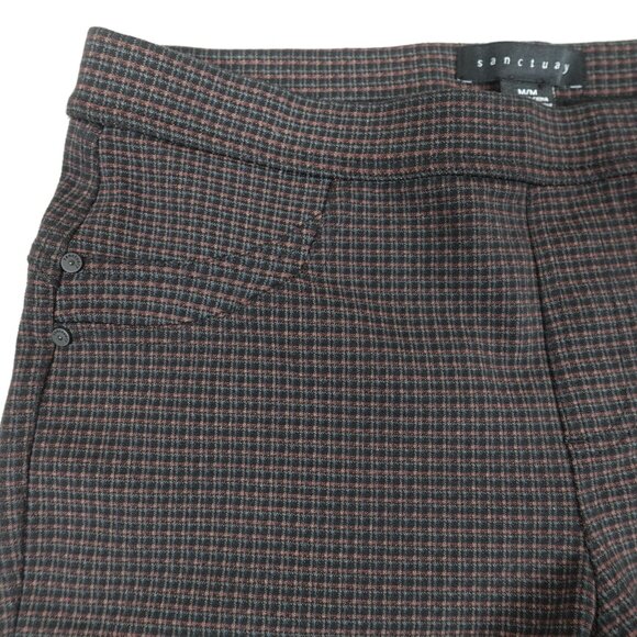 Anthropologie Sanctuary Plaid Ponte Pants Womens Medium Skinny Stretch Casual - Picture 6 of 12
